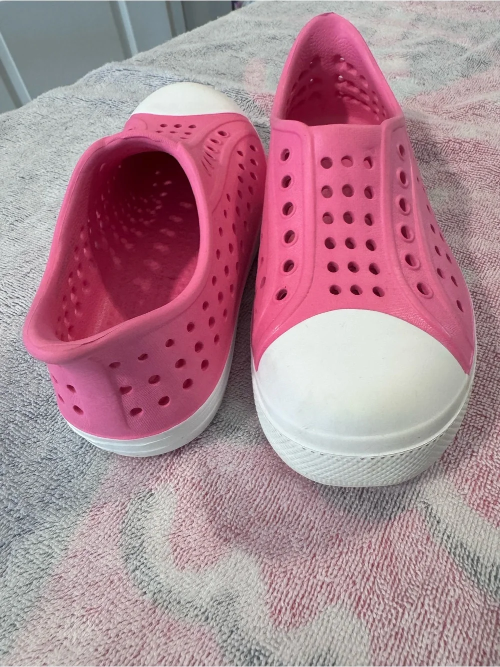 wonder nation Pink Slip-On Perforated Water Shoes with White Toe